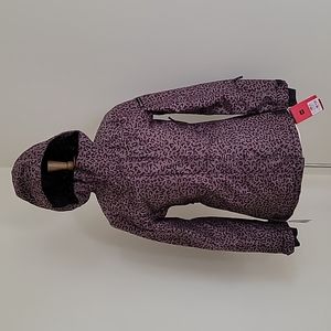 NWT RIDE SNOWBOARDS Madison Jacket w/ Attached Hood-Purple Leopard Denim Size:S